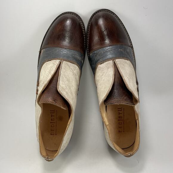 Bed Stu Cobbler Series Cap Toe Oxford Shoes Mens Size 11 Multi Color Slip On